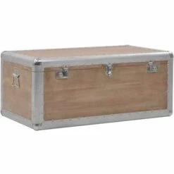 VidaXL Boîte De Rangement Bois De Sapin Massif 91x52x40 Cm Marron - Brun -Rangement de jardin Soldes 11133086 5