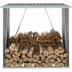 VidaXL Abri De Stockage De Bois Acier Galvanisé 163x83x154 Cm Gris