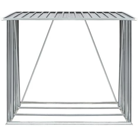 VidaXL Abri De Stockage De Bois Acier Galvanisé 163x83x154 Cm Gris 5 VidaXL Abri De Stockage De Bois Acier Galvanisé 163x83x154 Cm Gris – Image 3