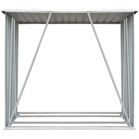 VidaXL Abri De Stockage De Bois Acier Galvanisé 163x83x154 Cm Gris 6 VidaXL Abri De Stockage De Bois Acier Galvanisé 163x83x154 Cm Gris – Image 4