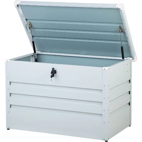 BELIANI Coffre De Rangement Gris Clair 100 X 62 Cm - Gris 3 BELIANI Coffre De Rangement Gris Clair 100 X 62 Cm - Gris