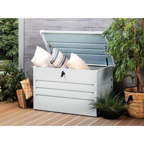 BELIANI Coffre De Rangement Gris Clair 100 X 62 Cm - Gris 4 BELIANI Coffre De Rangement Gris Clair 100 X 62 Cm - Gris – Image 2