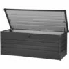 BELIANI Coffre De Rangement Gris Foncé 165 X 70 Cm - Gris -Rangement de jardin Soldes 11456044 1