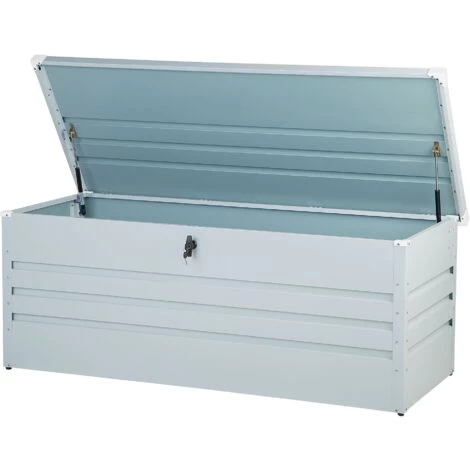 BELIANI Coffre De Rangement Gris Clair 165 X 70 Cm - Gris 3 BELIANI Coffre De Rangement Gris Clair 165 X 70 Cm - Gris