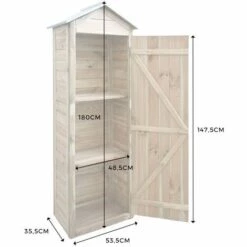CÉMONJARDIN Armoire De Rangement De Jardin En Bois Traité 180x60x43cm, Panama -Rangement de jardin Soldes 1161600 3