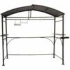 Habrita Carport Barbecue Autoportant à Double Toit Finition époxy Gris Anthracite - Toit Réalisé En Acier Galvanisé