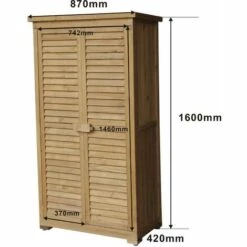 Armoire De Rangement Jardin Gardiun Emmy 87 X 46,5 X 160 Cm En Bois -Rangement de jardin Soldes 11775469 3