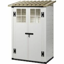 Abri De Jardin En Résine Gardiun Tuscany Evo 100 1,32 M² - 95x139x201 Cm 2 Portes