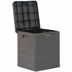 VidaXL Boîte De Rangement De Jardin Marron 90 L - Brun -Rangement de jardin Soldes 12427472 2