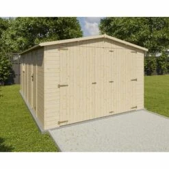 TRIGANO Garage - Bois Brut - 18 M² -Rangement de jardin Soldes 12574463 3