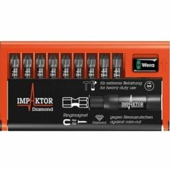 WERA Assortiment D'embouts Bit-Check Impaktor, 10 Pièces, PZ