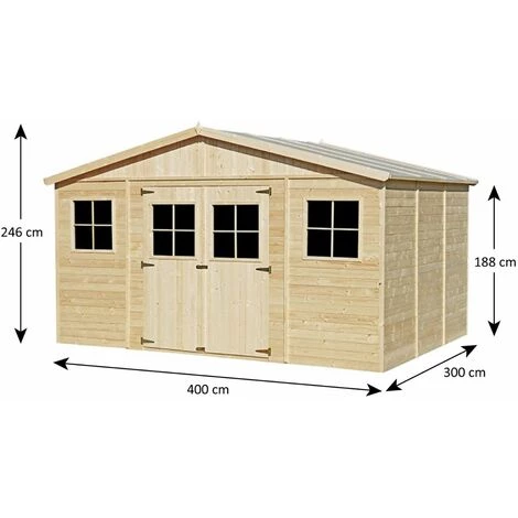 TRIGANO Abri De Jardin - Bois Brut - 13 M² 4 TRIGANO Abri De Jardin - Bois Brut - 13 M² – Image 2
