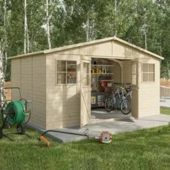 TRIGANO Abri De Jardin - Bois Brut - 13 M² 10 TRIGANO Abri De Jardin - Bois Brut - 13 M² -Rangement de jardin Soldes 13133133 4
