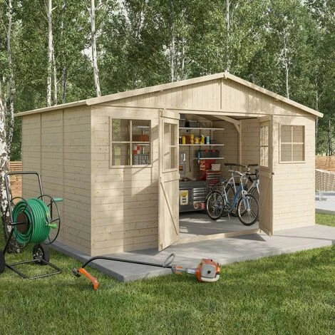 TRIGANO Abri De Jardin - Bois Brut - 13 M² 6 TRIGANO Abri De Jardin - Bois Brut - 13 M² – Image 4