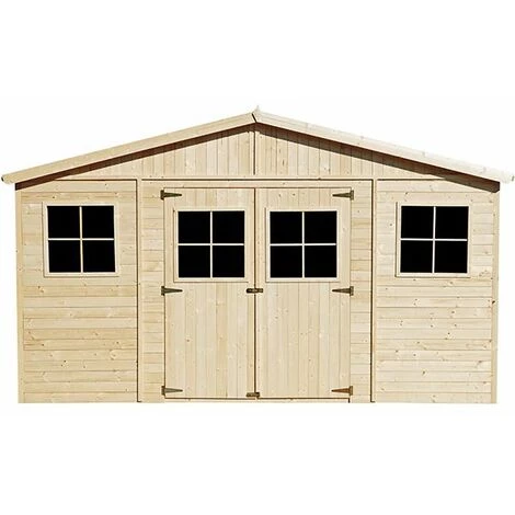 TRIGANO Abri De Jardin - Bois Brut - 13 M² 7 TRIGANO Abri De Jardin - Bois Brut - 13 M² – Image 5