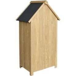 WILTEC Abri De Jardin étroit En Épicéa Avec Toit En Bitume 770x540x1370mm Pour Jardin Terrasse & Balcon -Rangement de jardin Soldes 1318260 3