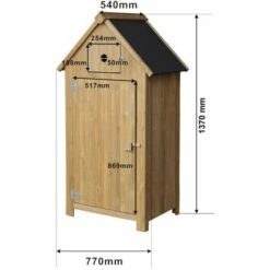 WILTEC Abri De Jardin étroit En Épicéa Avec Toit En Bitume 770x540x1370mm Pour Jardin Terrasse & Balcon -Rangement de jardin Soldes 1318260 4