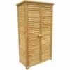 WILTEC Armoire De Jardin Avec Des Portes En Lamelles 870x465x1600 Mm En Bois D'épicéa Avec Toit Bitumé -Rangement de jardin Soldes 1318261 1