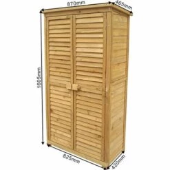 WILTEC Armoire De Jardin Avec Des Portes En Lamelles 870x465x1600 Mm En Bois D'épicéa Avec Toit Bitumé 11 WILTEC Armoire De Jardin Avec Des Portes En Lamelles 870x465x1600 Mm En Bois D'épicéa Avec Toit Bitumé -Rangement de jardin Soldes 1318261 5