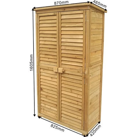 WILTEC Armoire De Jardin Avec Des Portes En Lamelles 870x465x1600 Mm En Bois D'épicéa Avec Toit Bitumé 7 WILTEC Armoire De Jardin Avec Des Portes En Lamelles 870x465x1600 Mm En Bois D'épicéa Avec Toit Bitumé – Image 5