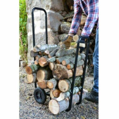 OXEO Chariot à Bûches Charge Maximale 80kg - Pneus En Caoutchouc -Rangement de jardin Soldes 13189008 4