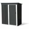 TERRE JARDIN Petit Abri De Jardin En Acier Gris -Rangement de jardin Soldes 13258043 1