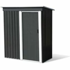 TERRE JARDIN Petit Abri De Jardin En Acier Gris