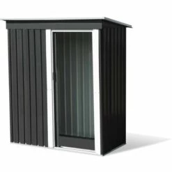 TERRE JARDIN Petit Abri De Jardin En Acier Gris -Rangement de jardin Soldes 13258043 3