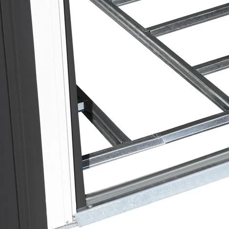 IDMARKET Abri De Jardin 5,3 M² Gris En Acier Galvanisé Avec Base 5 IDMARKET Abri De Jardin 5,3 M² Gris En Acier Galvanisé Avec Base – Image 3