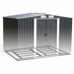 IDMARKET Abri De Jardin 5,3 M² Gris En Acier Galvanisé Avec Base 10 IDMARKET Abri De Jardin 5,3 M² Gris En Acier Galvanisé Avec Base -Rangement de jardin Soldes 13433319 4