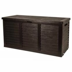 TOOD Malle De Rangement En Résine - 306 L - 119x52x58 Cm - Marron Anthracite