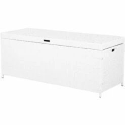 BELIANI Coffre En Rotin Blanc 158 X 63 Cm - Blanc 10 BELIANI Coffre En Rotin Blanc 158 X 63 Cm - Blanc -Rangement de jardin Soldes 13674509 4