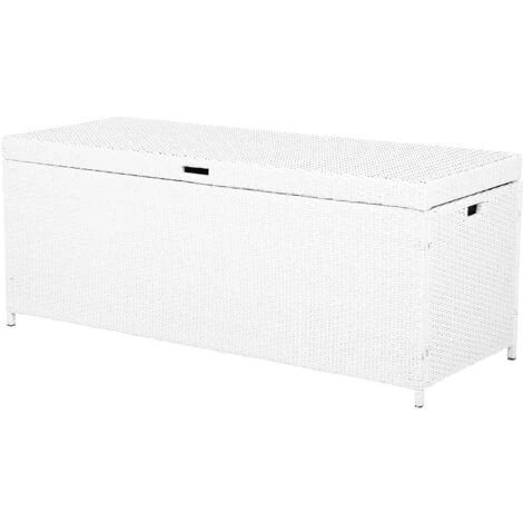 BELIANI Coffre En Rotin Blanc 158 X 63 Cm - Blanc 6 BELIANI Coffre En Rotin Blanc 158 X 63 Cm - Blanc – Image 4