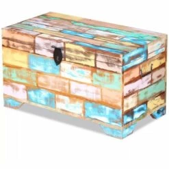 VIDAXL Coffre De Rangement Bois De Récupération Massif - Multicolore -Rangement de jardin Soldes 14076453 3