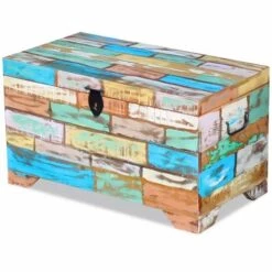 VIDAXL Coffre De Rangement Bois De Récupération Massif - Multicolore -Rangement de jardin Soldes 14076453 4