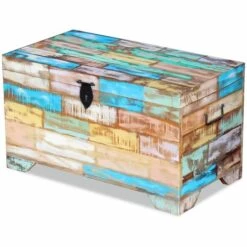 VIDAXL Coffre De Rangement Bois De Récupération Massif - Multicolore -Rangement de jardin Soldes 14076453 5