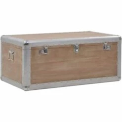 VIDAXL Boîte De Rangement Bois De Sapin Massif 91x52x40 Cm Marron - Brun - Armoires Et Meubles De Rangement - Coffres De Rangement - Brun - Brun -Rangement de jardin Soldes 14077758 5