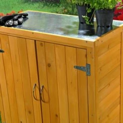 MUCOLA Armoire à équipement Abri De Jardin Armoires De Cabanon Armoires De Cabanon Armoires De Jardin + 2 Portes -Rangement de jardin Soldes 14361202 3