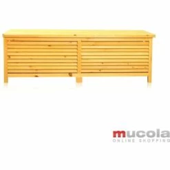 MUCOLA 140CM Boîte De Soutien En Bois Coussins Jardin Coffre De Soutien Coffre En Bois Poitrine En Bois