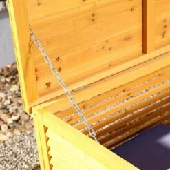 MUCOLA 140CM Boîte De Soutien En Bois Coussins Jardin Coffre De Soutien Coffre En Bois Poitrine En Bois -Rangement de jardin Soldes 14361210 3