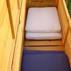 MUCOLA 140CM Boîte De Soutien En Bois Coussins Jardin Coffre De Soutien Coffre En Bois Poitrine En Bois -Rangement de jardin Soldes 14361210 4