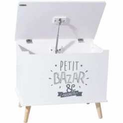 ATMOSPHERA KIDS Coffre De Rangement Enfant Petit Bazar - L. 58 X H. 38 Cm - 58 X 48 X 38 - Blanc -Rangement de jardin Soldes 14866201 2