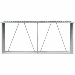 VidaXL Abri De Stockage De Bois Acier Galvanise 330x84x152 Cm Gris 9 VidaXL Abri De Stockage De Bois Acier Galvanise 330x84x152 Cm Gris -Rangement de jardin Soldes 14982862 3