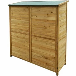 WILTEC Armoire De Jardin 2 Portes 1350x500x1540 Mm Bois D’épicéa Toit Goudron Armoire Outils Remise Jardin -Rangement de jardin Soldes 1526563 3