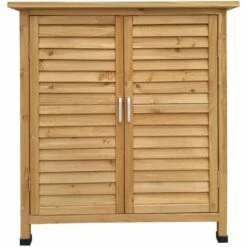 WILTEC Maison Jardin 2 Portes H. Moyenne 870x465x916 Mm Bois D’épicéa Rangement Outils -Rangement de jardin Soldes 1526568 3