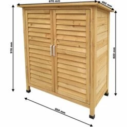 WILTEC Maison Jardin 2 Portes H. Moyenne 870x465x916 Mm Bois D’épicéa Rangement Outils -Rangement de jardin Soldes 1526568 4