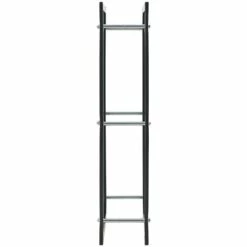 Portant De Bois De Chauffage Noir 44 X 20 X 100 Cm Acier VidaXL -Rangement de jardin Soldes 15383075 4