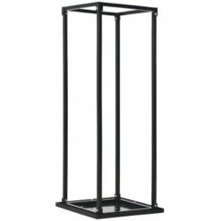 VidaXL Portant De Bois De Chauffage Avec Base Noir 37x37x113 Cm Acier - Noir
