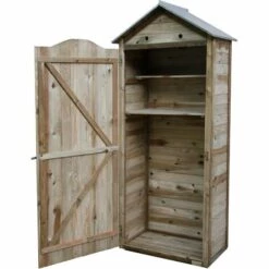 CÉMONJARDIN Armoire De Rangement De Jardin En Bois Traité 206x88x58cm, Panama -Rangement de jardin Soldes 1613463 4