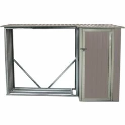 HABITAT ET JARDIN Abri Bûches Métal "Chicago" - 3.07 M² - 109 X 282 X 168 Cm - Gris Marronné - Gris Marronné. -Rangement de jardin Soldes 16498016 4